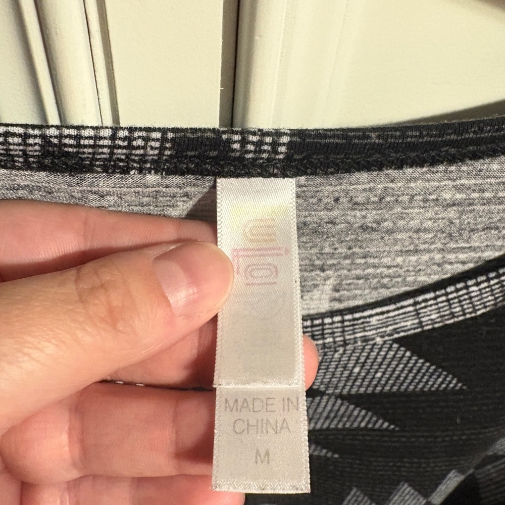 Lularoe Size Medium Geometric Patterned Black And… - image 3